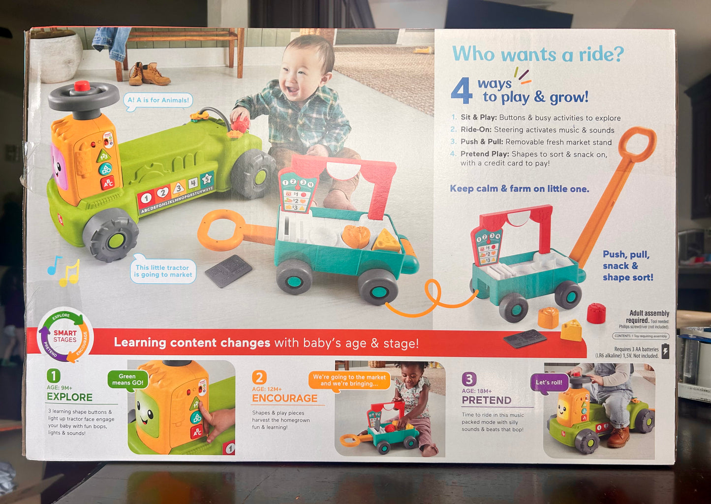 Fisher-Price Laugh & Learn 4-in-1 Farm to Market Tractor Ride-On 11534