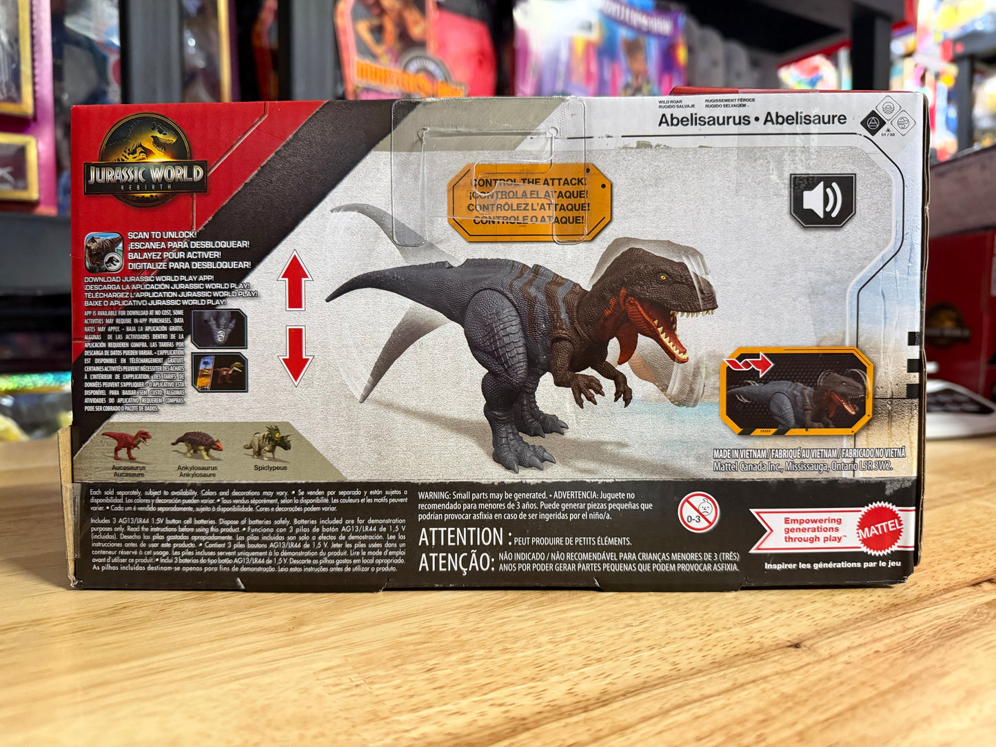 Jurassic World Rebirth Wild Roar Abelisaurus Dinosaur Figure 310043