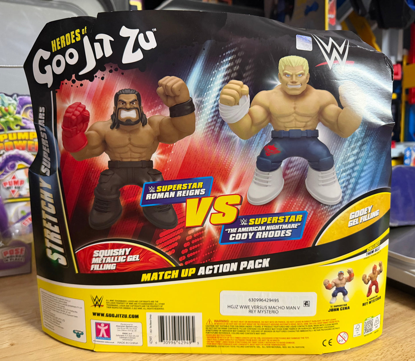 Heroes of Goo Jit Zu WWE Superstars Roman Reigns and Cody Rhodes, Stretchy Action Figures 42949