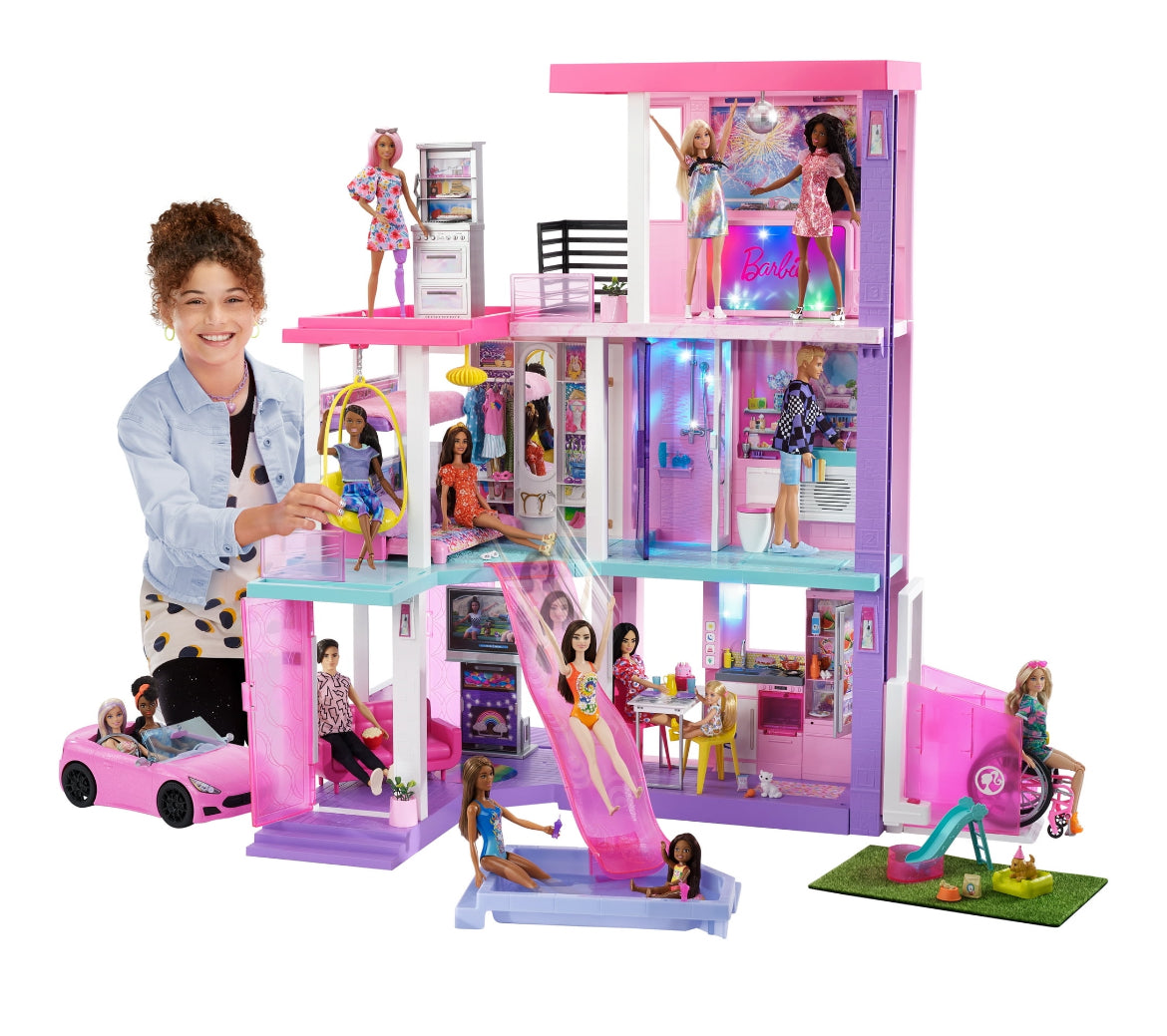 Barbie Deluxe Special Edition 60th DreamHouse Playset with 2 Dolls, Car & 100+ Pieces