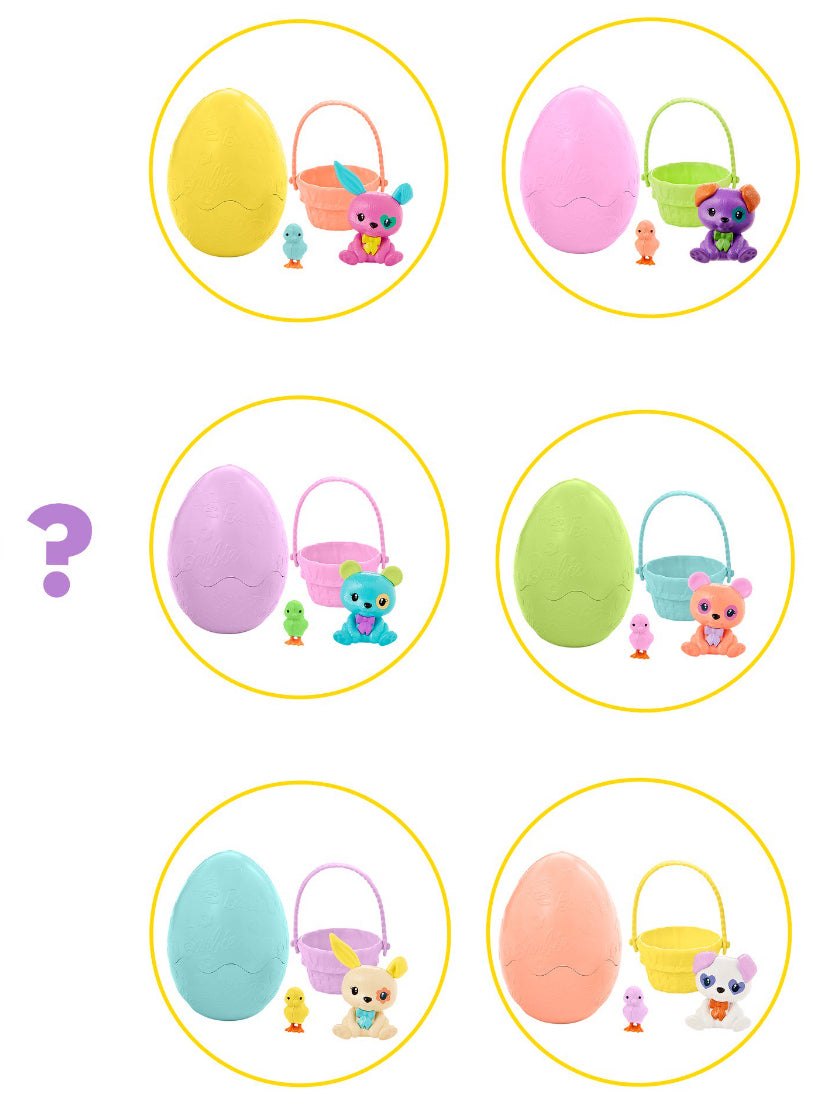 Barbie Color Reveal Pet Set In Easter Egg Case With 5 Surprises 92854