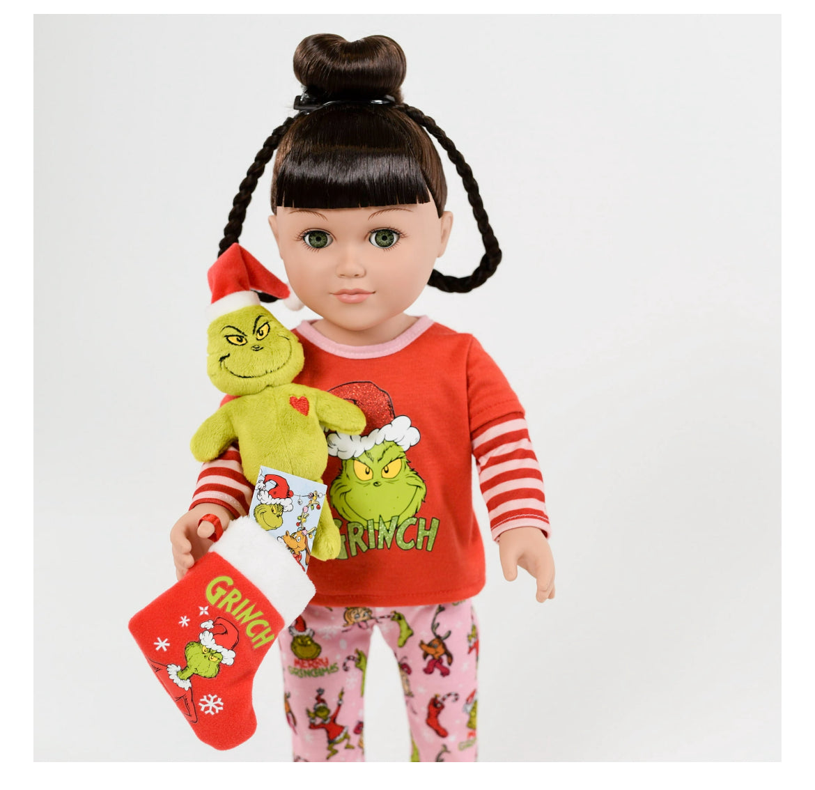 My Life As Poseable Grinch Sleepover 18 inch Doll, Brunette Hair, Green Eyes 19625