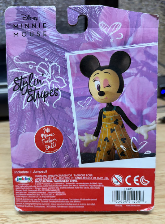 Disney 9" Minnie Mouse Fashion Doll STYLIN STRIPES Jumpsuit Outfit 21405