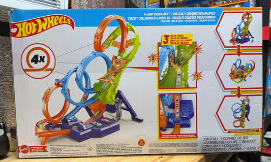 Hot Wheels 4-Loop Crash-Out Track Set 23716