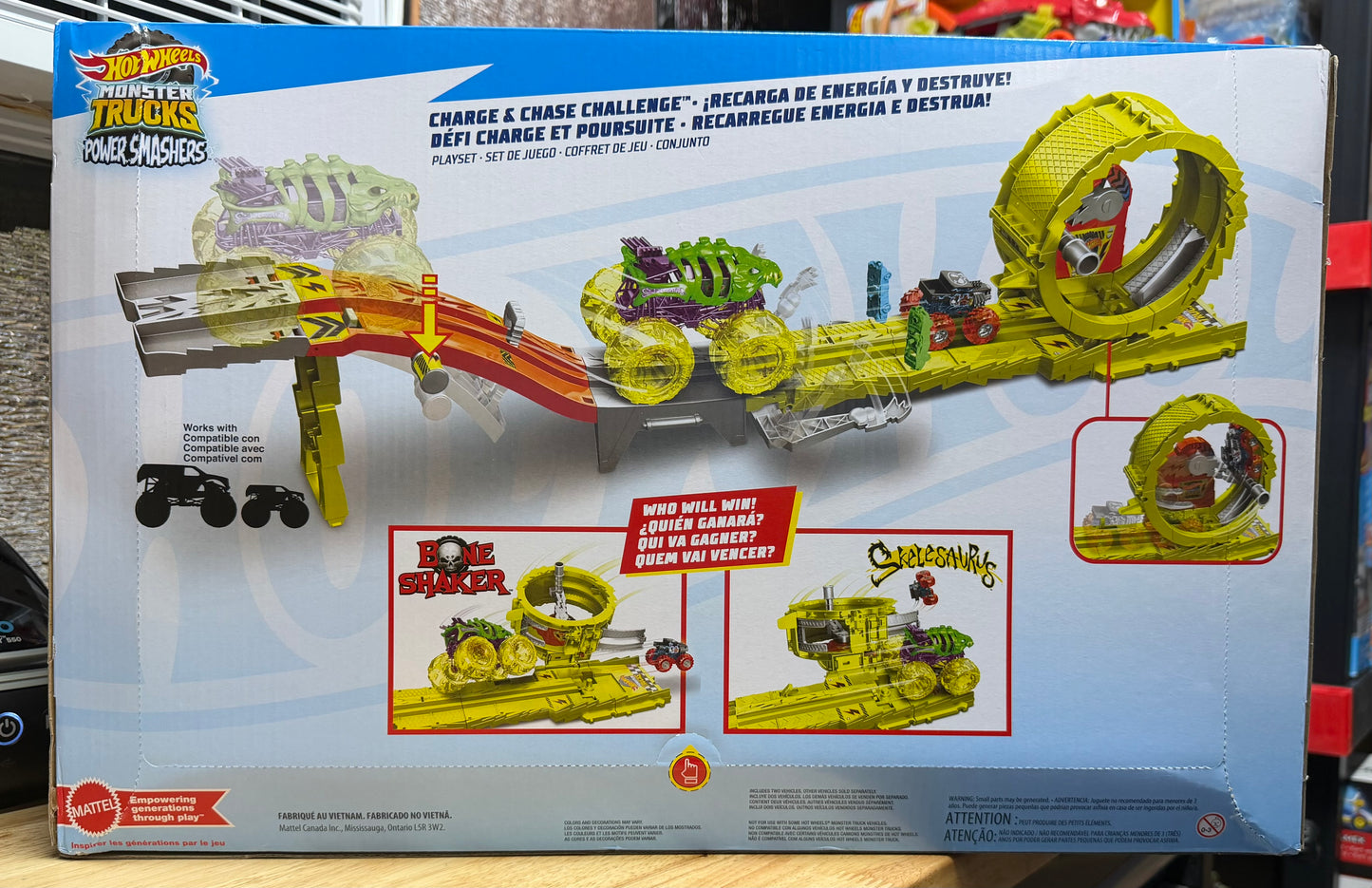Hot Wheels Monster Trucks Power Smashers Charge & Chase Challenge Track Set 23747