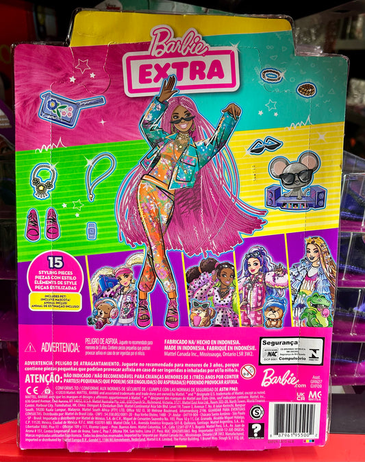 Barbie Extra Fashion Doll #10 with Long Pink Braids in Teal Floral Jacket 95500