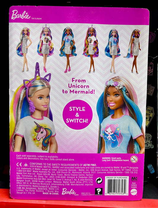 Barbie Fantasy Hair Fashion Doll with Colorful Brunette Hair 79753