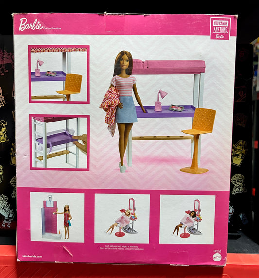Barbie Doll & Furniture Loft Bed with Transforming Bunk Beds Doll Playsets 69074