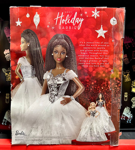 Barbie Signature 2021 Holiday Barbie 12”, Brunette Braids In Silver Gown 95941