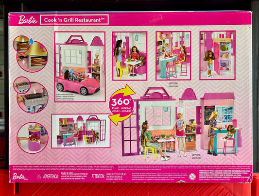 Barbie Cook ‘n Grill Restaurant Playset with 30+ Pieces Including Pizza Oven & Grill 96614