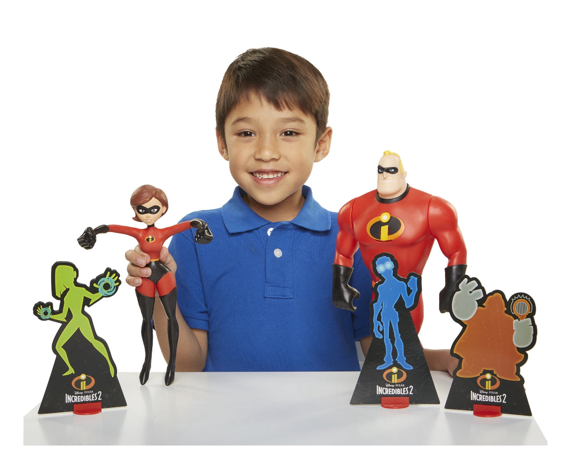 Incredibles 2 Power Couple Mr. Incredible and Elastigirl 12" Action Figures with Slingshot Feature 74878