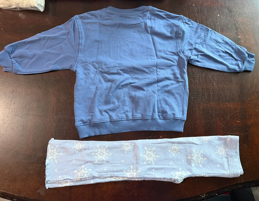 Disney Frozen Toddler Girls Elsa and Anna Graphic Crewneck Sweatshirt and Flare Leggings Set 4T 59695