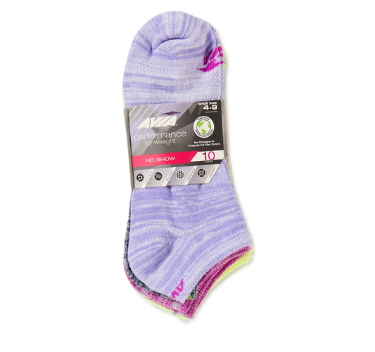 Avia Women's Lightweight Performance No Show Socks Size 9-12 10-Pack 40534
