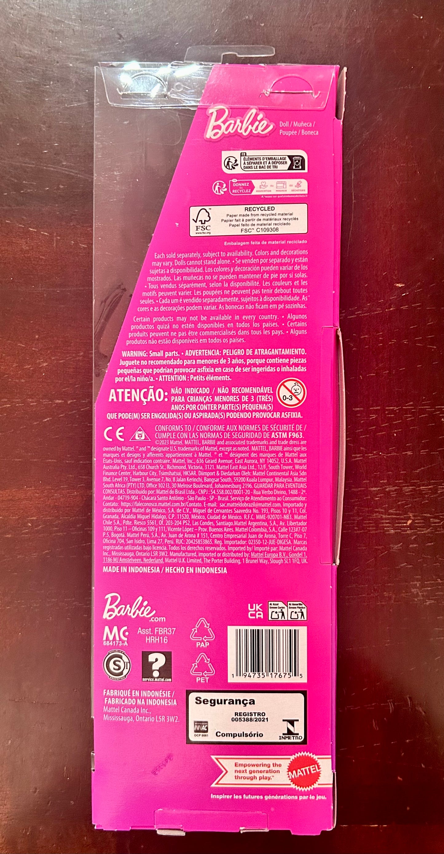 Barbie Fashionistas Doll #218 with Blue Hair, Rainbow Top & Teal Skirt, 65th Anniversary 17675