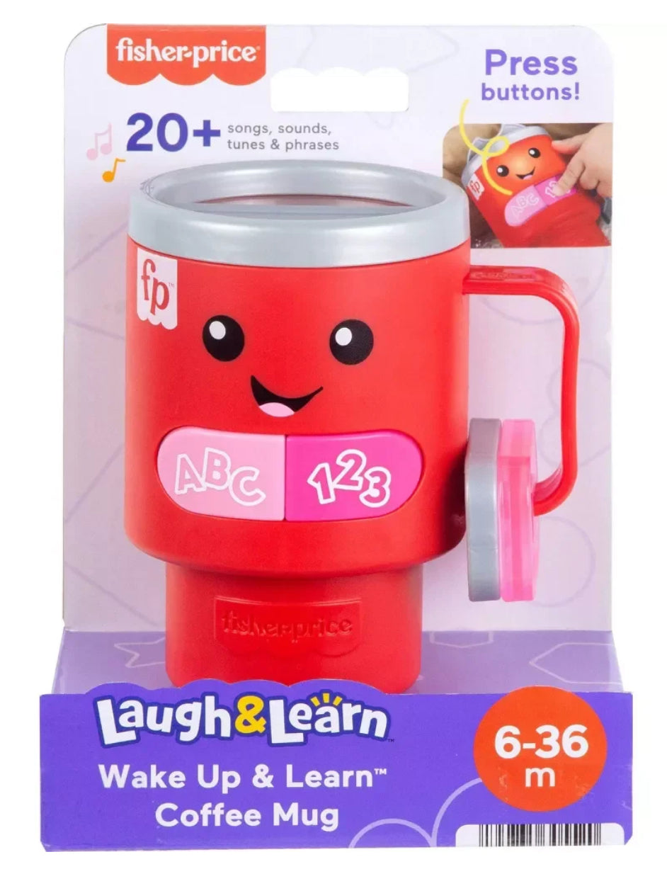Fisher-Price Laugh & Learn Wake Up & Learn Coffee Mug Baby & Toddler Toy with Music & Lights 30552