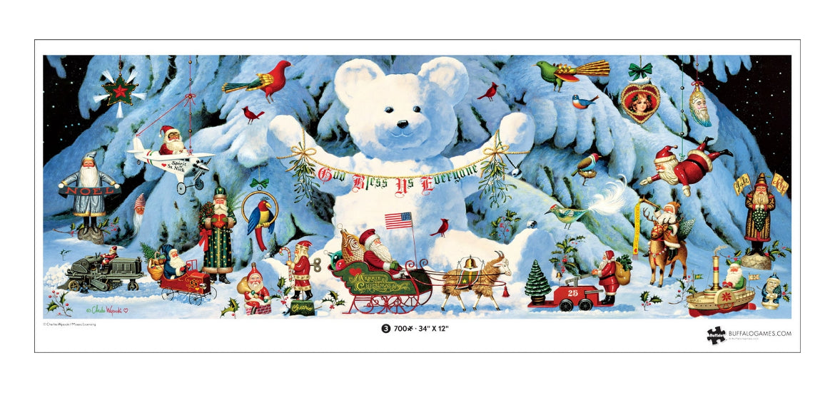 Buffalo Games Charles Wysocki Holiday Three Interlocking Jigsaw Puzzles 61123