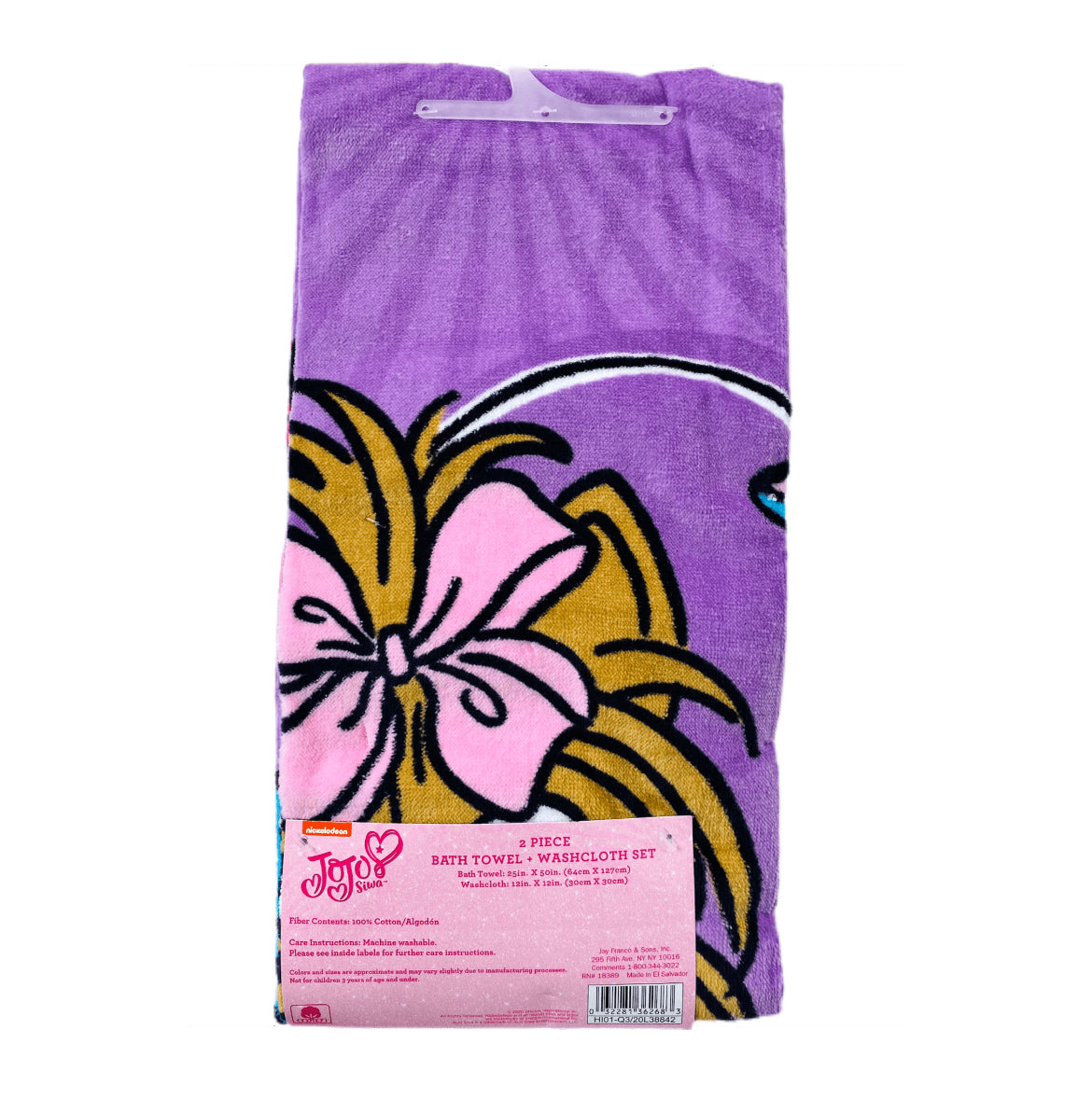 JoJo Siwa 2-Piece Bath Towel & Washcloth Set 36268
