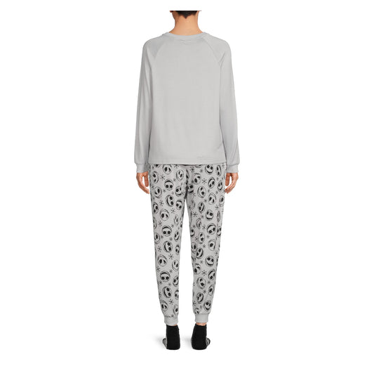 The Nightmare Before Christmas Women's Long Sleeve Top and Pants, 3-Piece