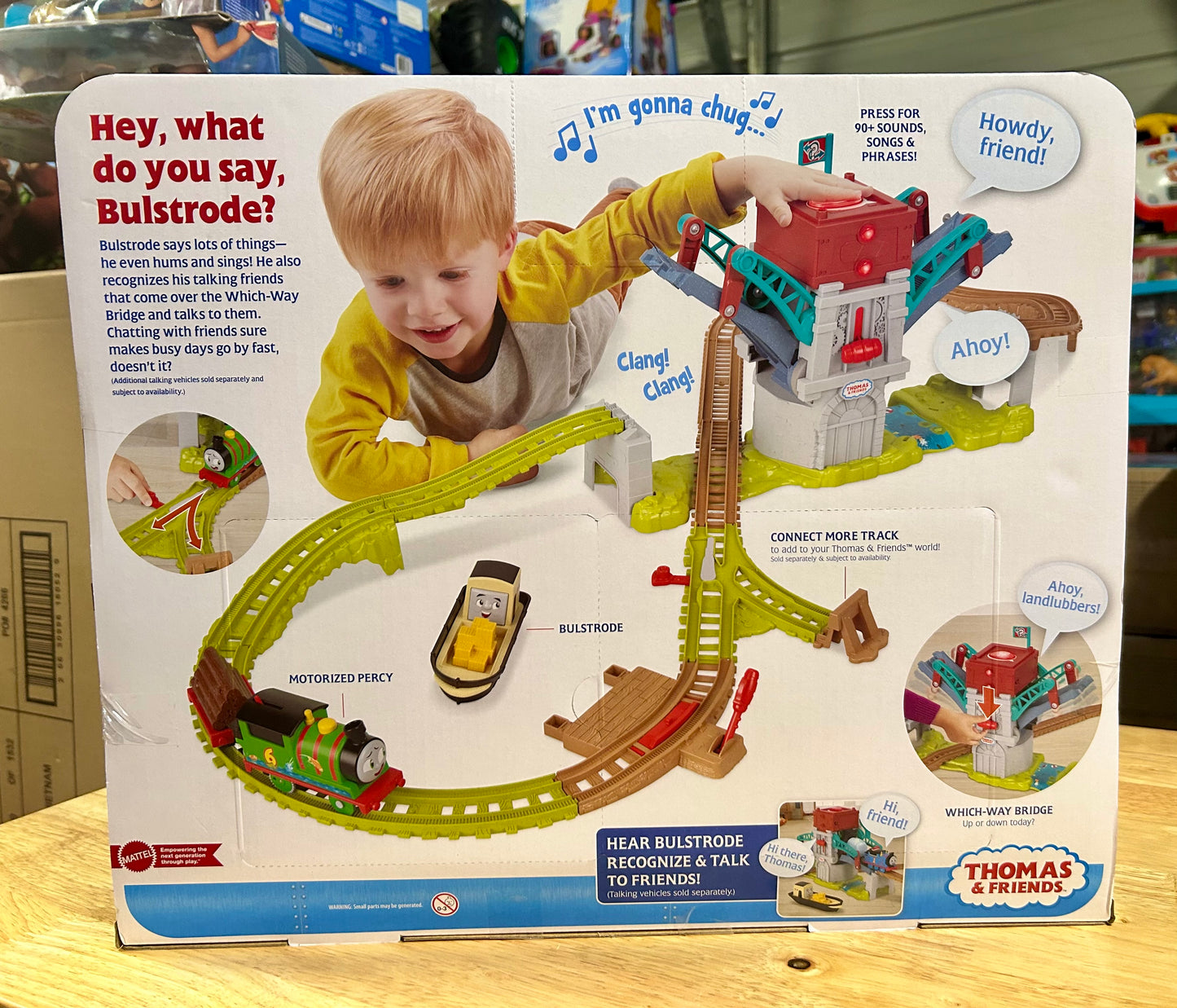 Thomas & Friends Talking Bulstrode & Which-Way Bridge Toy Train Playset with Sounds & Percy Engine 22375