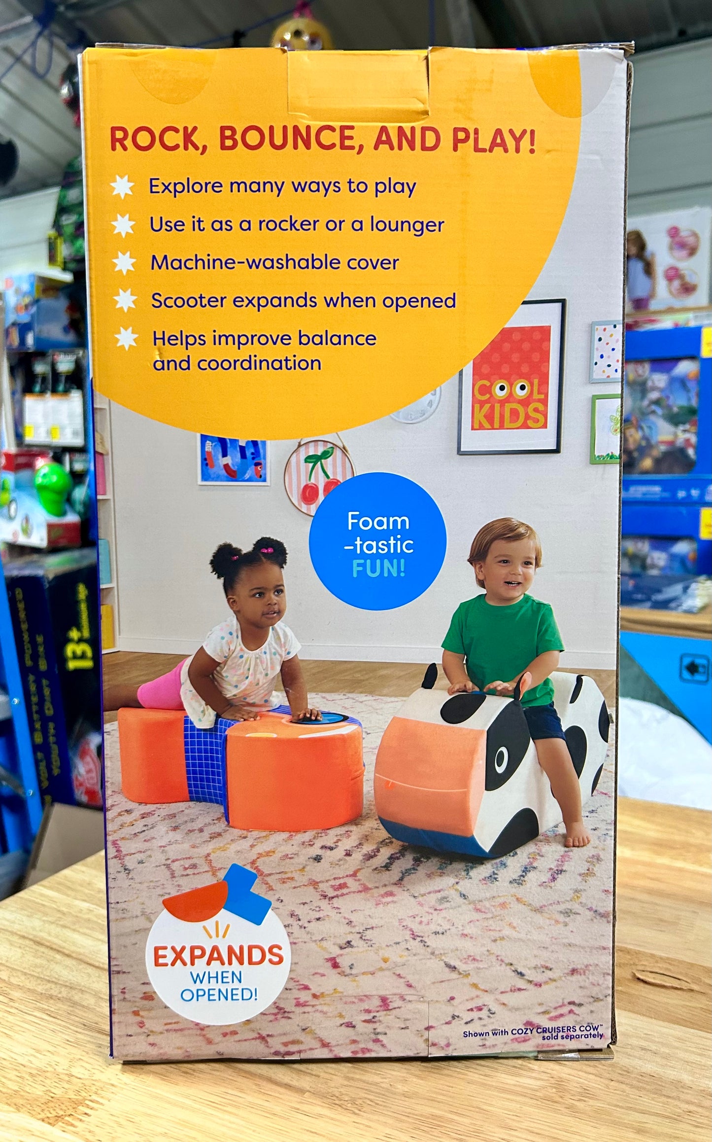 Battat Cozy Cruisers Scooter Foam Orange Ride-On Toy with Washable Cover 50735