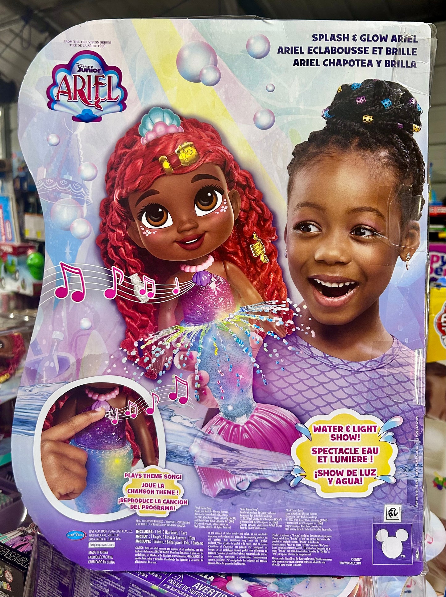 Disney Junior Splash & Glow Ariel Lights and Sounds 11.5-inch Doll 39903