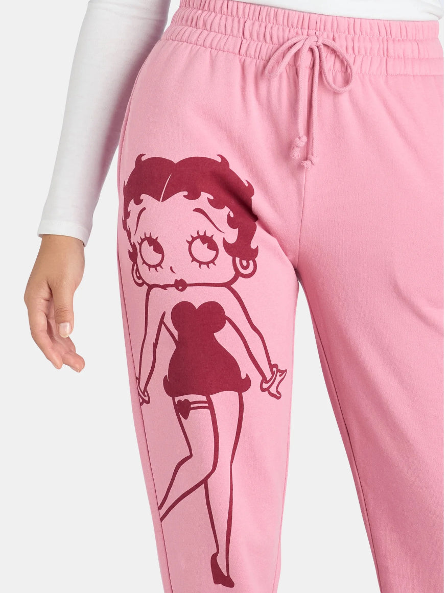 Betty Boop Women's Graphic Joggers, 29" Inseam