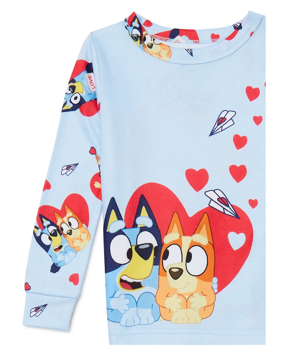 Bluey Toddler Unisex Valentine's Day Pajama Set, 2-Piece