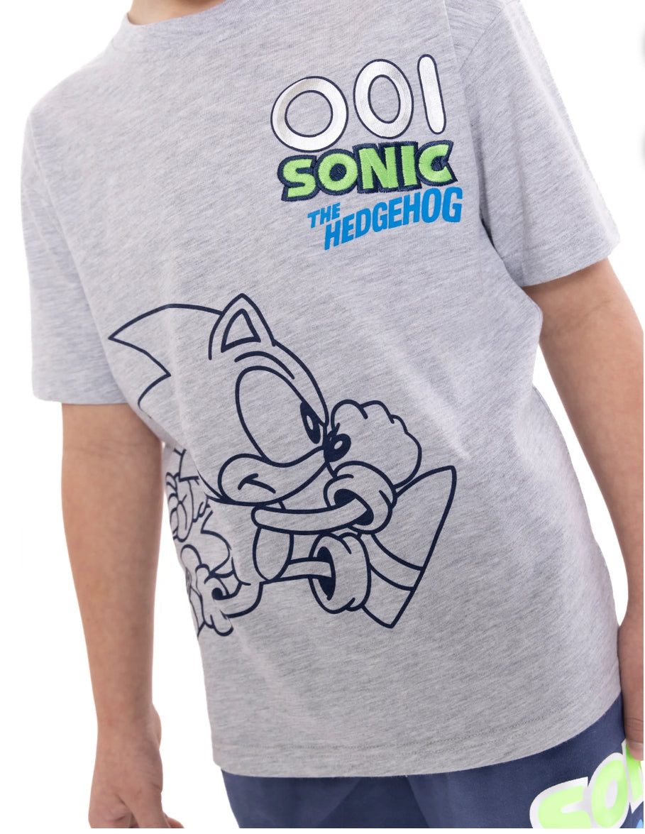 Sonic the Hedgehog Boys' Graphic Tee and Shorts Set, 2-Piece