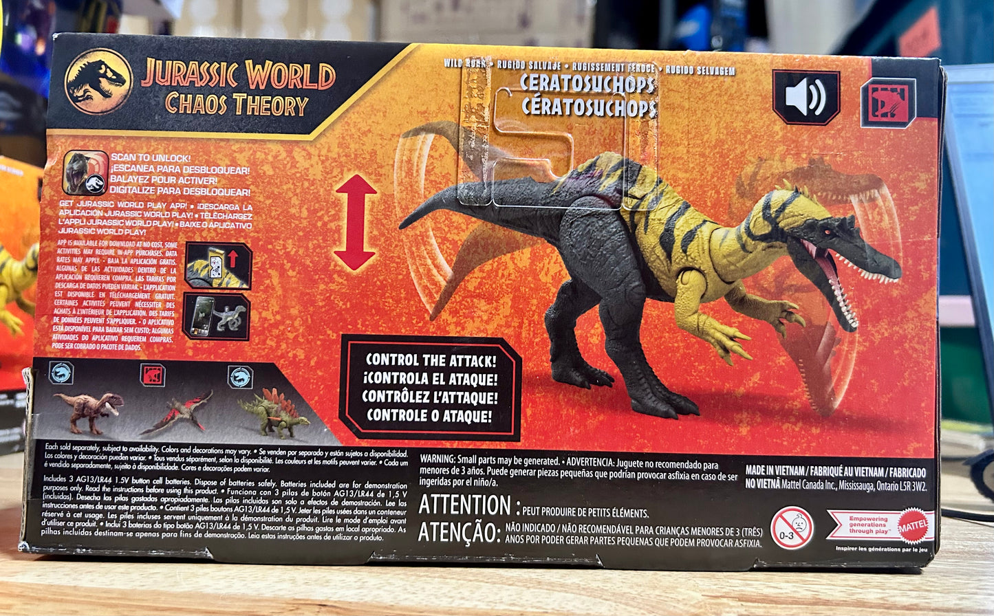 Jurassic World Chaos Theory Wild Roar Ceratosuchops Figure 27299