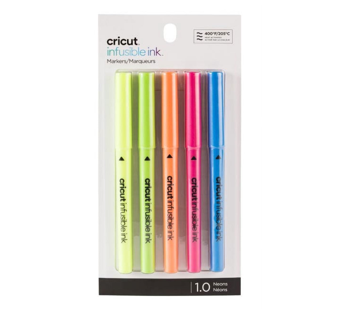 Cricut Infusible Ink Markers 1.0, Neons (5 Count), Medium Point 26026