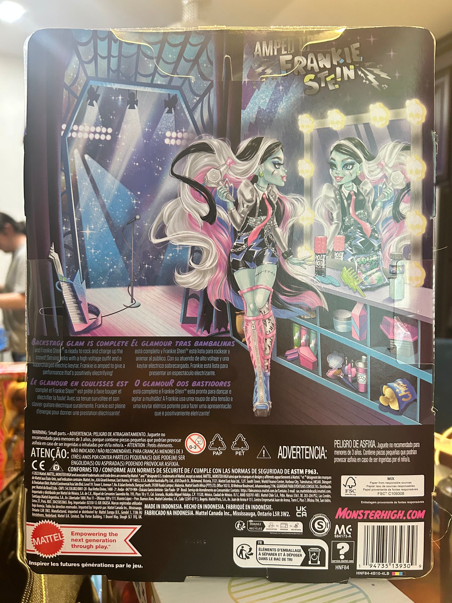 Monster High Doll Amped Up Frankie Stein Rockstar with Instrument 13930