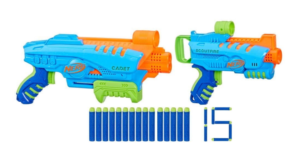Nerf Elite Junior Ultimate Starter Set, 2 Blasters, 15 Nerf Elite Darts 21758