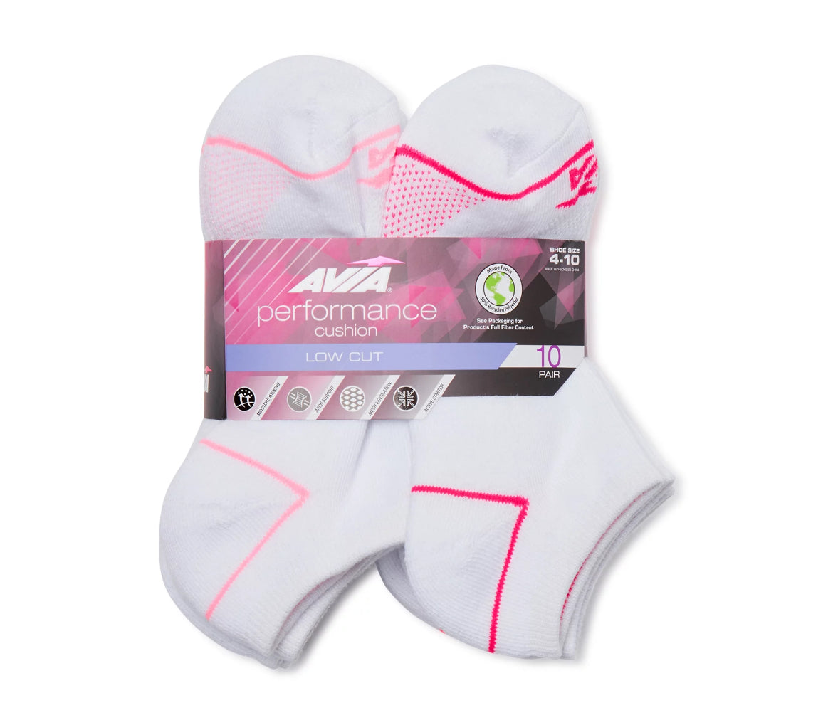 Avia Women's Performance Lowcut Socks, 10-Pack 32883