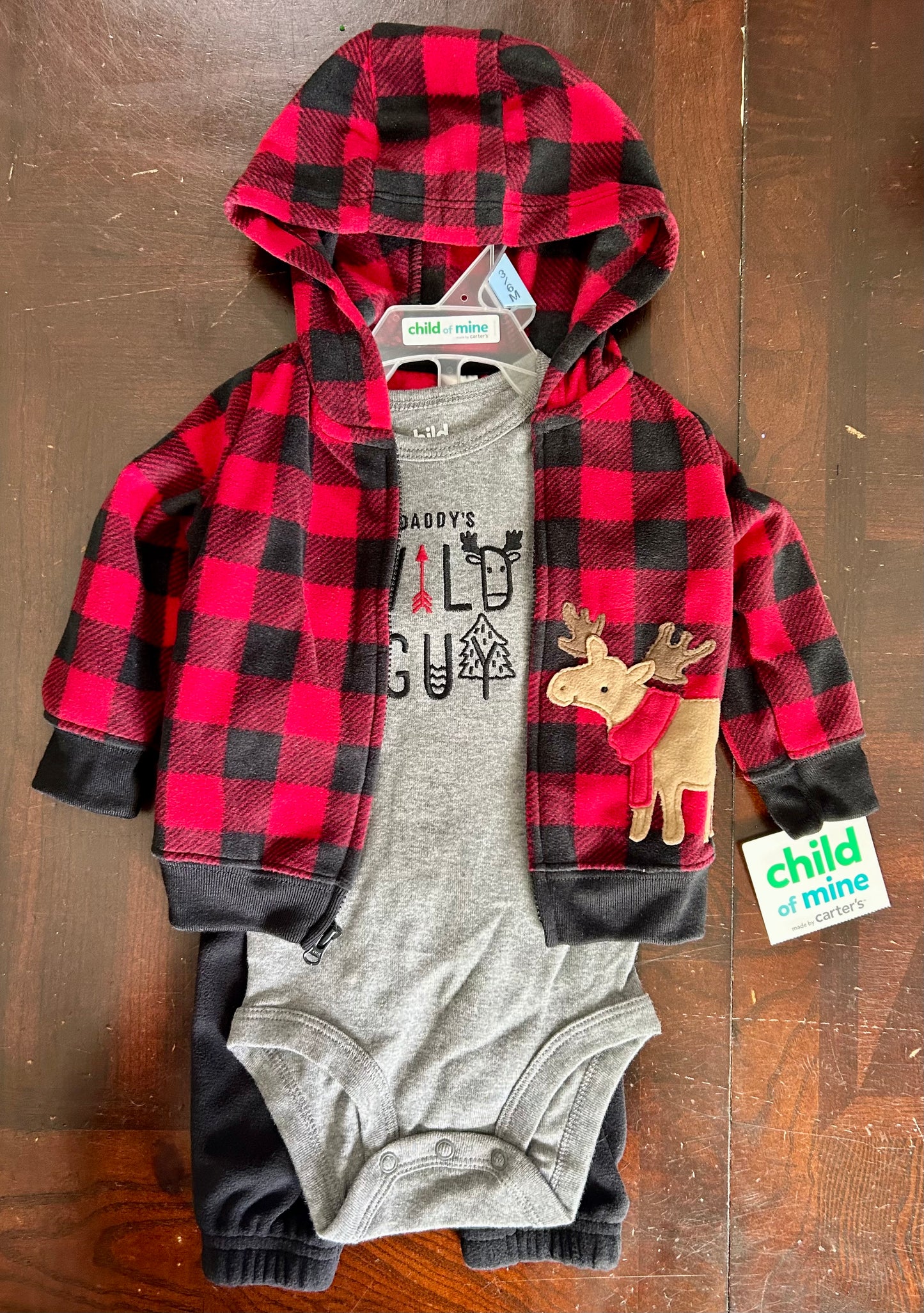 Carter’s Child of Mine 3-Piece Daddy’s Wild Guy Flannel Jogger Set