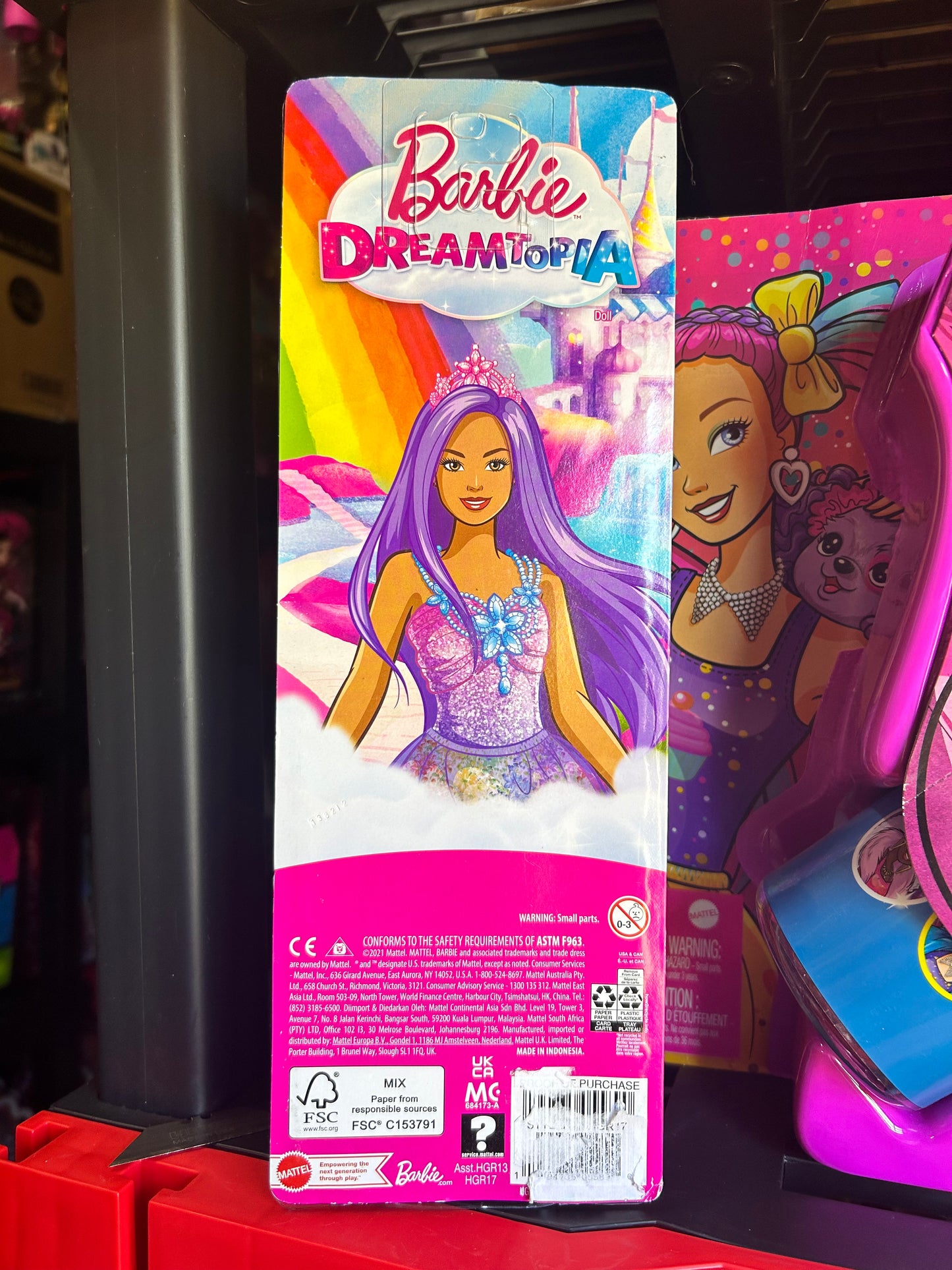 Barbie Dreamtopia Royal Doll with Curvy Body & Purple Hair in Removable Skirt, Shoes & Headband 05589
