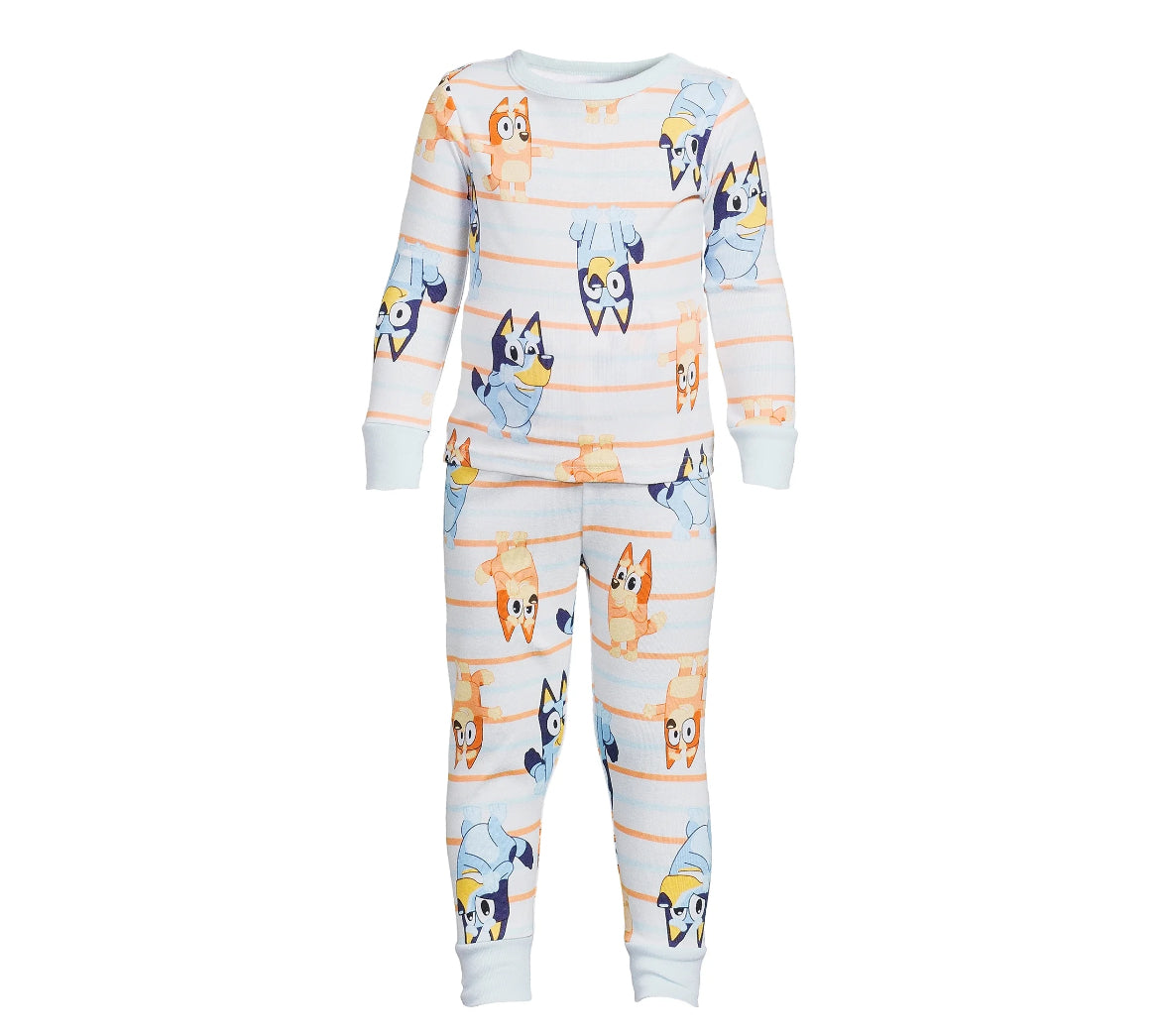 Bluey Toddler Unisex Long Sleeve Top and Pants, 2-Piece Pajama Set