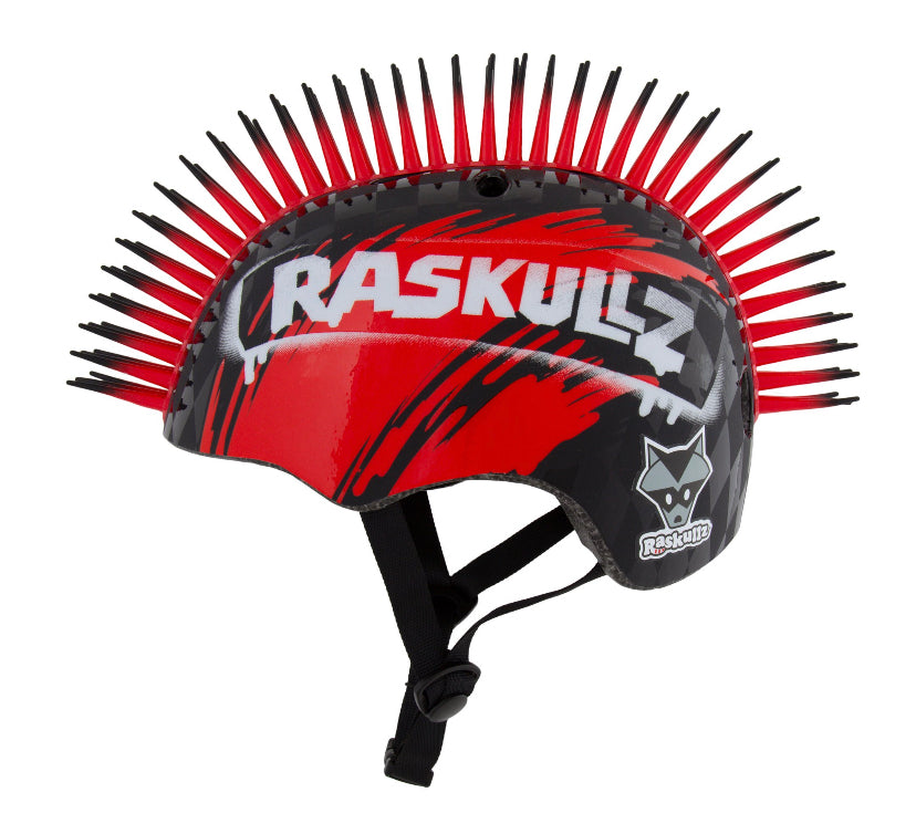 Raskullz Hawk Mohawk Black Red Bike Helmet 00060