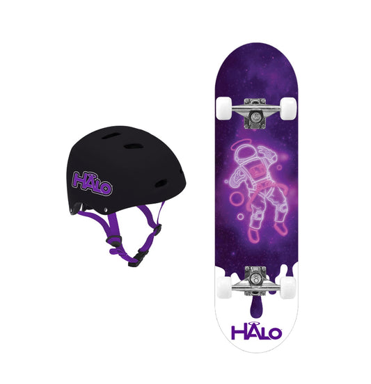 HALO Rise Above Pro Skateboard and Helmet Combo Purple 133856