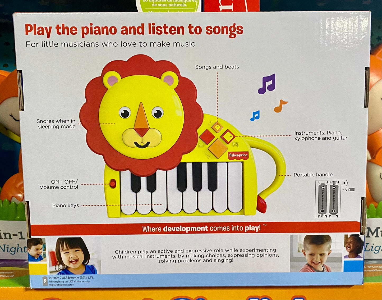 Fisher Price Mini Lion Piano Music Developmental Toy