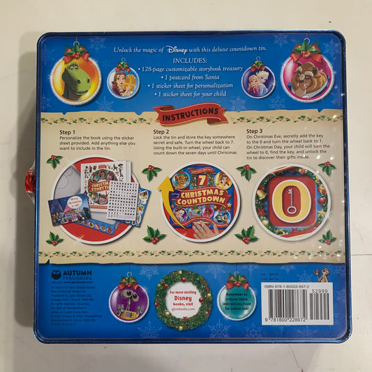 Disney Christmas Countdown Tin w/ Treasury Set 228672A