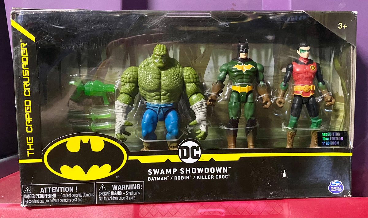 DC Comics The Caped Crusader Swamp Showdown 3-PK Batman Robin Killer Croc  13409