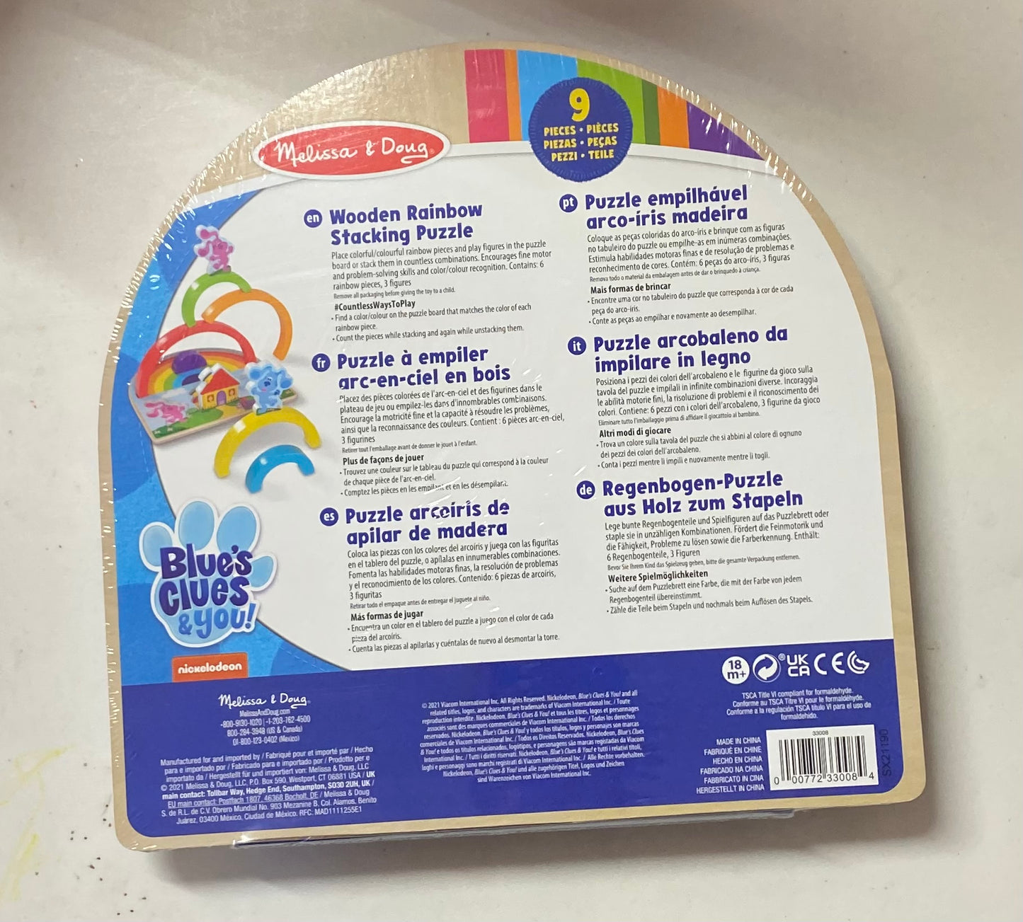 Melissa & Doug Blue’s Clues & You! 9-Piece Stacking Wooden Puzzle