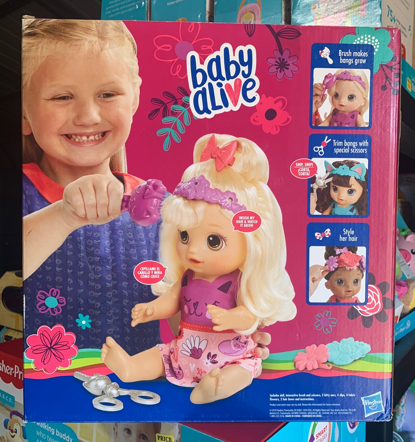 Baby Alive Snip n Style Baby Brown Hair Doll 82216 *Damaged Packaging