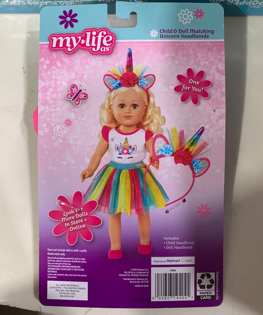 My Life As Child & Doll Matching Unicorn Headbands 19404A