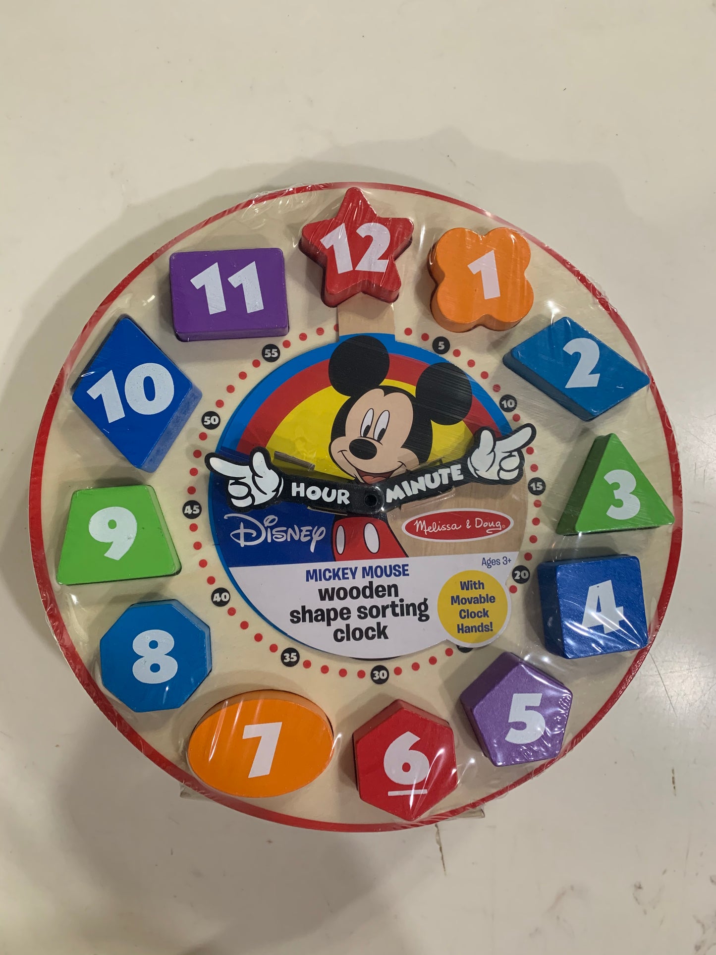 Melissa & Doug Disney Mickey Mouse Wooden Shape Sorting Clock