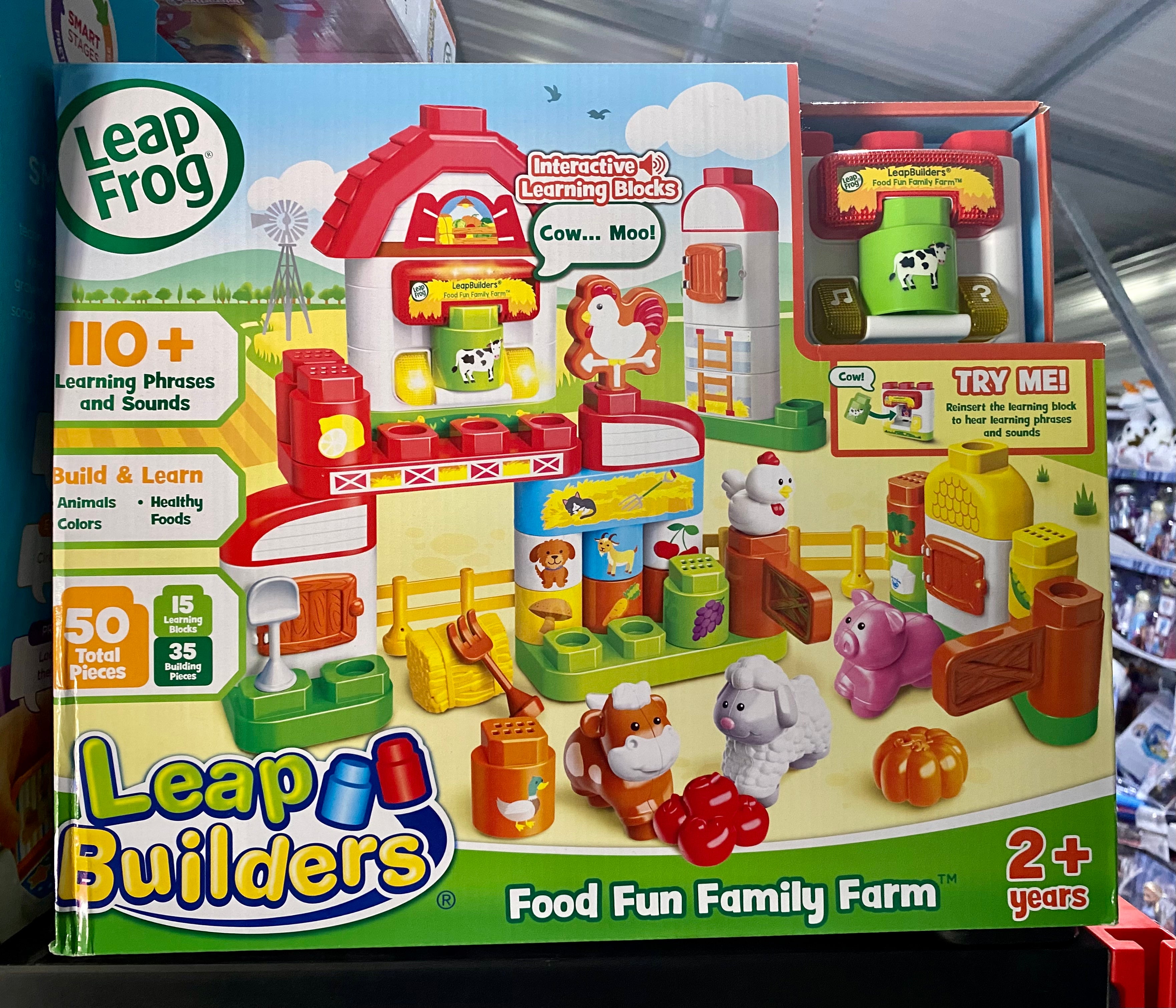 LeapFrog LeapBuilders Food Fun Family Farm Learning Blocks Toy for