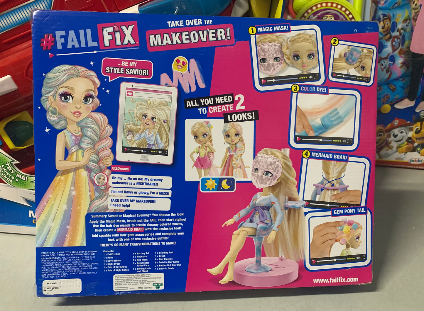 FailFix 2Dreami Epic Color N’ Style Makeover Doll Pack 12808