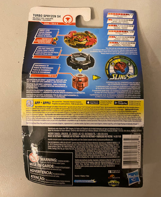 BeyBlade Burst Turbo Slingshock Turbo Spryzen S4 Starter Pack 84976