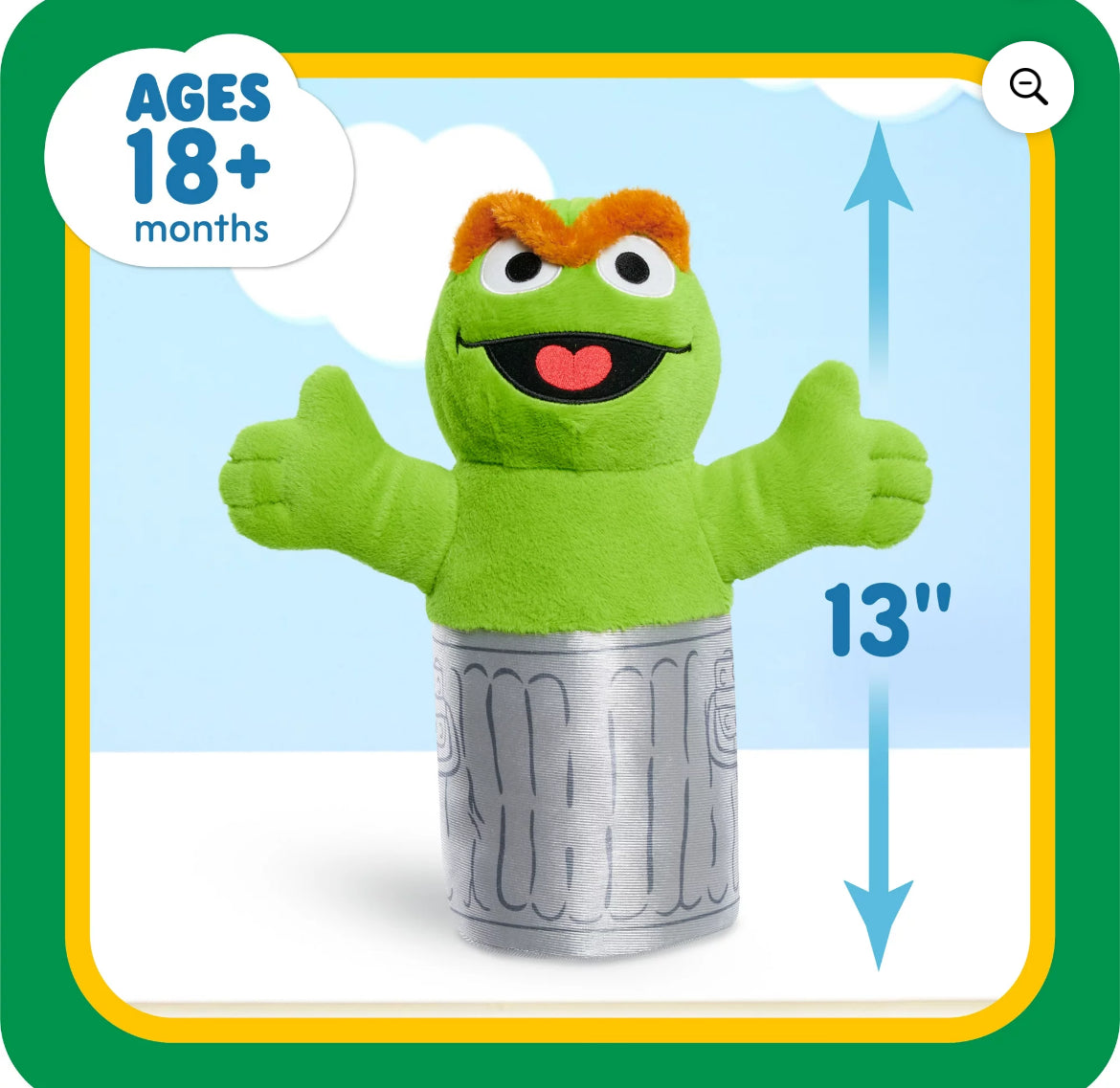 Sesame Street Large 18” Plush Oscar the Grouch 57755