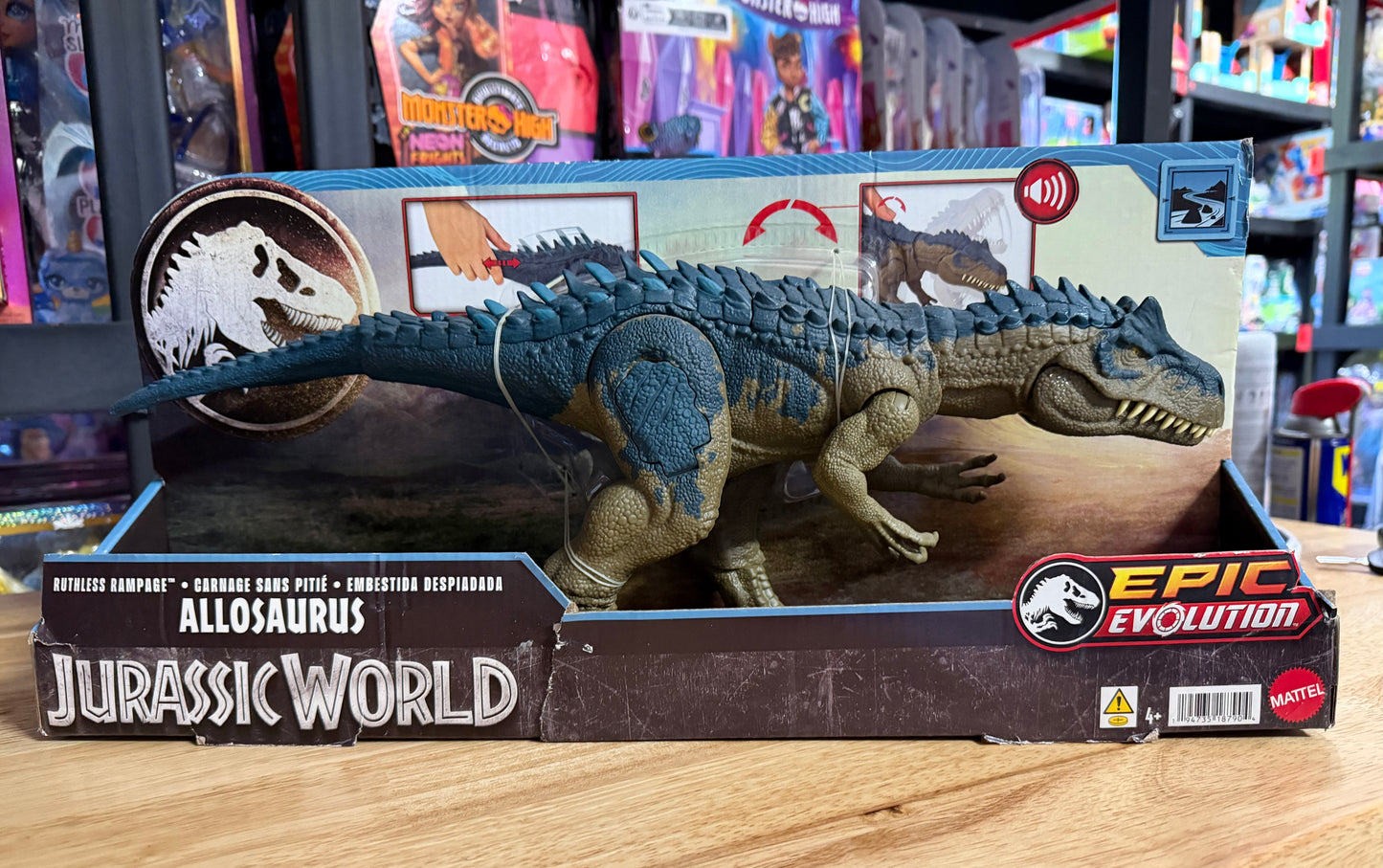 Jurassic World Ruthless Rampagin Allosaurus Dinosaur Toy with Attack Move & Roar Sound 18790
